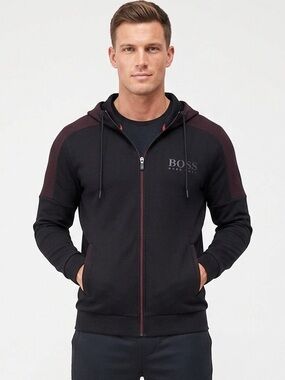 BOSS | BLACK WITH RED DETAILS FULL ZIP HOODIE